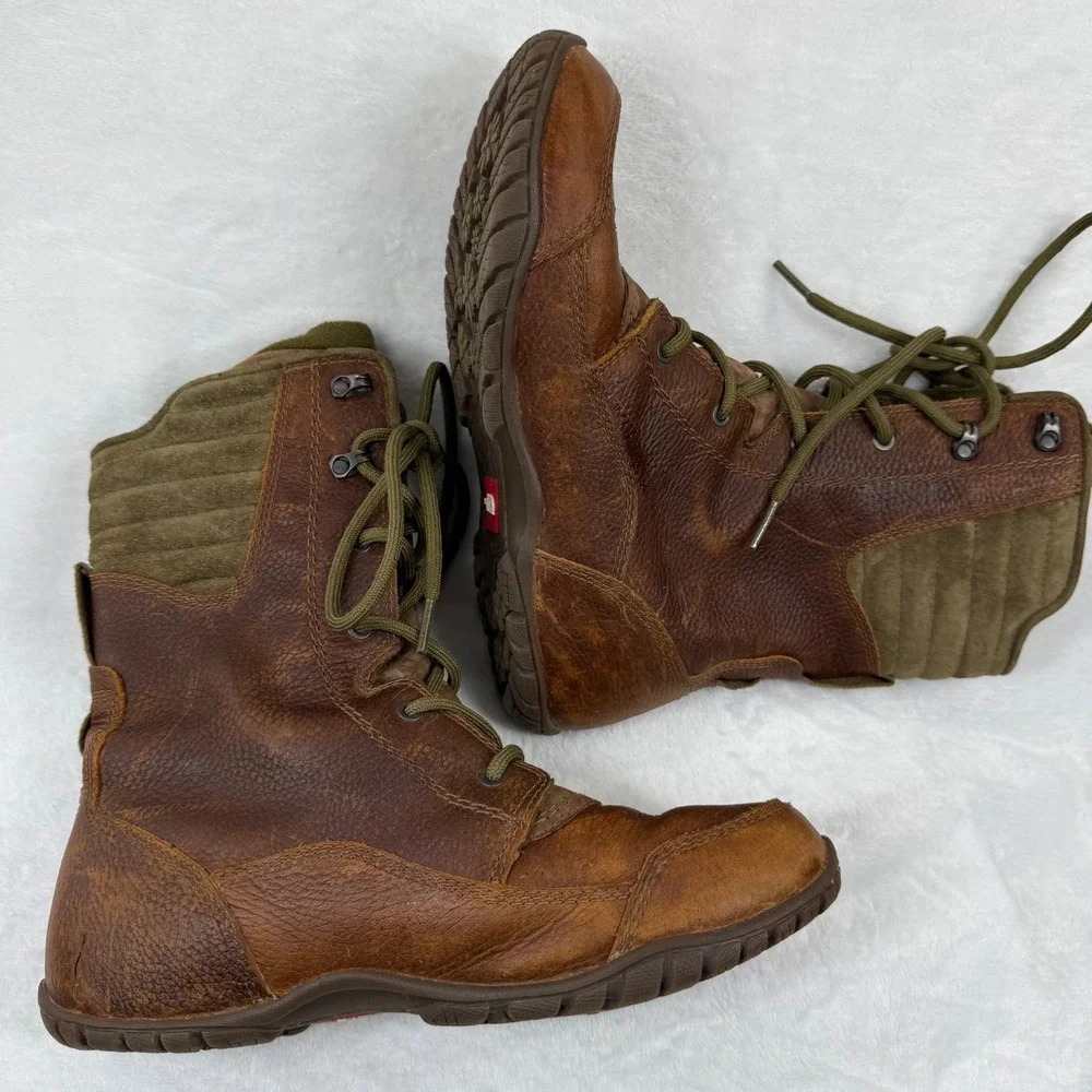 The North Face Ballard Lace Brown Leather Waterproof Primaloft Winter‎ Boots 7.5
